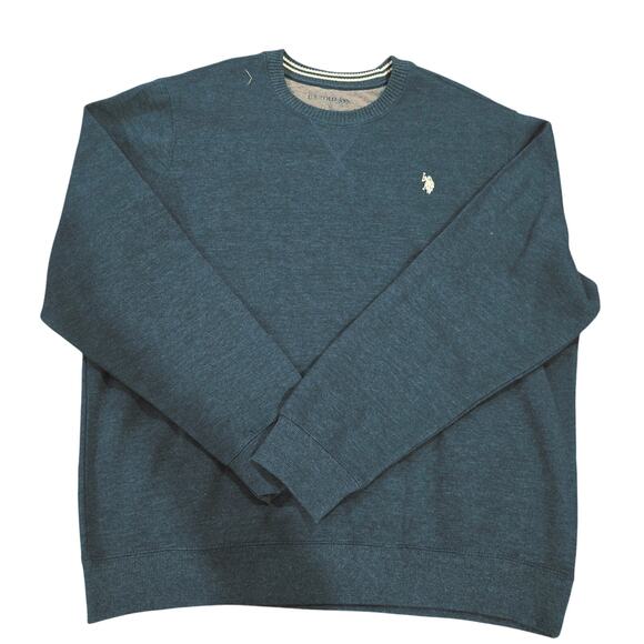 NWT US Polo Assn Men's Classic Sweatshirt Color: Peacock Heather Size: XL - Picture 1 of 6